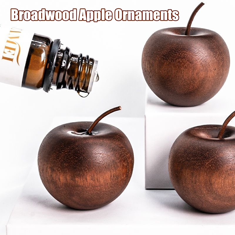Car Fragrance Diffuser - 1/3 Set Of Wooden Apple Shaped